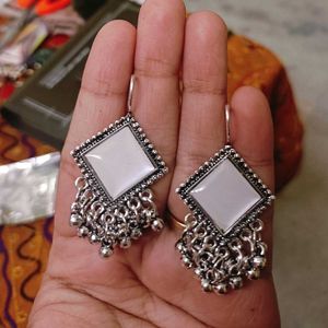 Dangler milky white Earrings