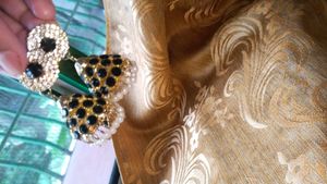 Golden, White &amp; Black Jhumka.....