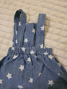Cute Star Denim Dungaree For Baby