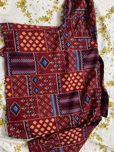 Ethnic Button Crop Shirt