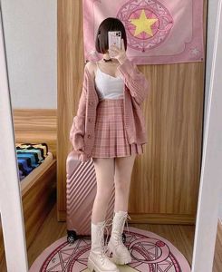 Pink Plaid Skirt