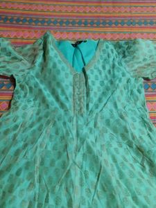 Mint Green Patterned Kurti
