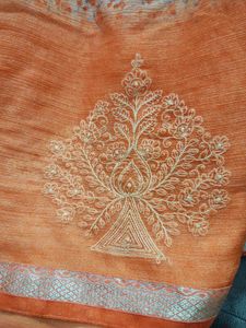Beautiful Printed And Embroidery Saree