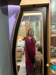 Black and Pink Saree With blouse❤️❤️
