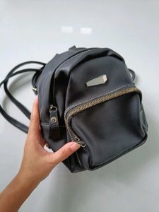 Solid Black Mini Backpack