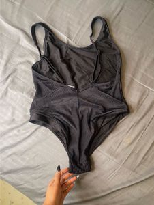 Black Ribbed One Piece