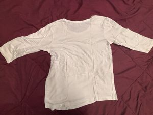 Plain White 3/4th Sleeve T-shirt
