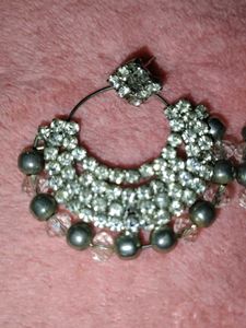 White Stone Earrings