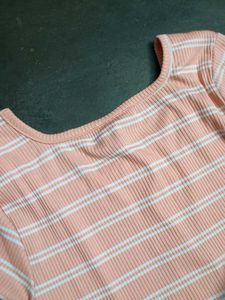 1. Striped Button Cotton Top