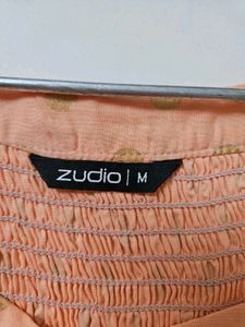 Zudio Peach Ethnic Kurti /gown