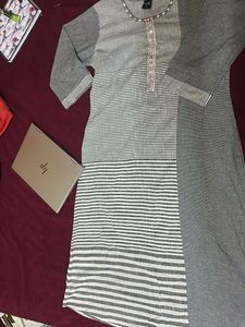 Striped Grey Kurta