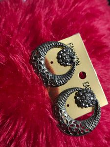 Black  Flower Earrings Pack Of 6