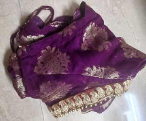 Pearl Party Wear Saree And Blouse
