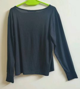 Black Full Sleeves T-Shirt For Her.