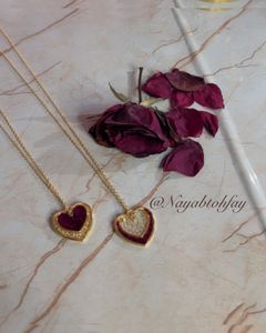 Resin Rose Heart Pendant Necklaces