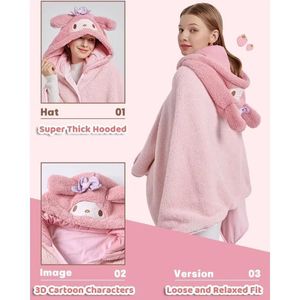 My Melody Wrap Around Hoodie Blanket- Pink