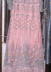 Pink &amp; Silver Embellished Gown