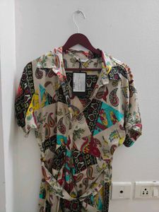 Patterned Shirt Dress