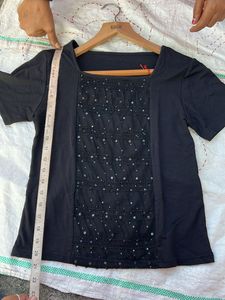 Black Embellished Top