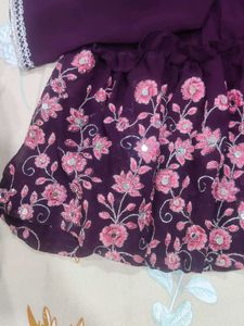 Embroidered Georgette Kurta and Sharara set