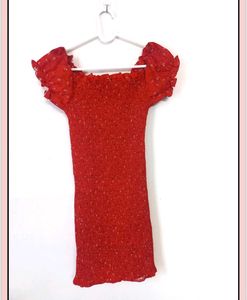 Red Floral Mini Dress