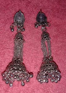 Silver Jhumka Earrings