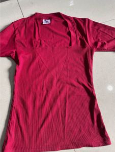 Maroon Square Neck Fitted Top
