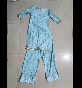 W Festive Delight Sky Blue Shimmer Suit