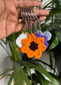 Crochet Flower Keychains