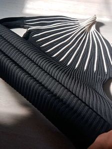 Black &amp; White Ribbed Knit Top