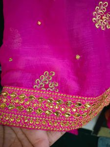 Pink Embroidered Dupatta