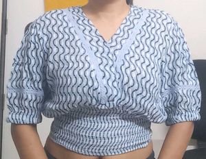 Stylish Blue Patterned Top