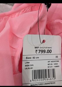 Pink Ruffle Detail Top - New with tag.