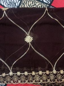 Brown Colour Embroidery Stone Work Dress