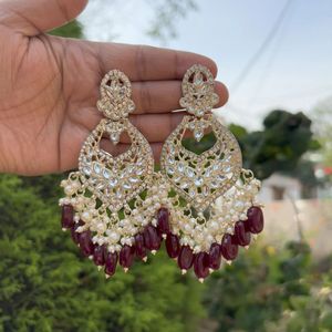 Maroon Ethnic Earrings