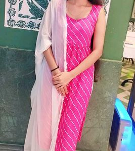 Pink Striped Kurta Set