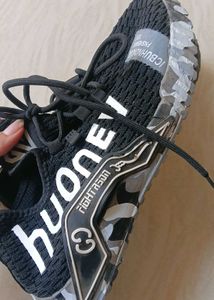 Unique Patterned Sneakers Black Shoes