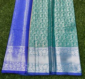 Sea Green Colour Beautiful Saree