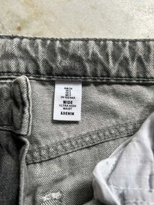 Gray Wide Leg Jeans