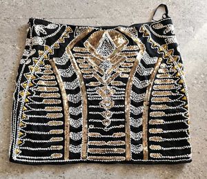 Sequin and beaded Ibiza pinteresty Mini Skirt