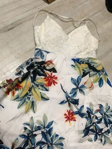 Floral Dress with Lace Top