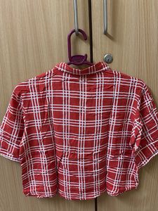 Red Checkered Crop Top