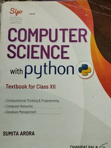 Computer Science ( PYTHON) Class 12th By Sumita Arora