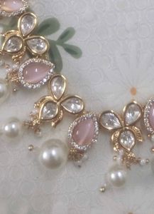 Elegant Fuschia Kundan Necklace Set ✨