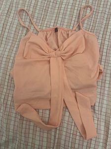 Bow Sleeveless Crop Top