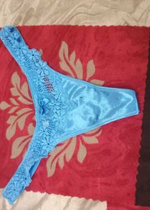 Blue Lace Thong