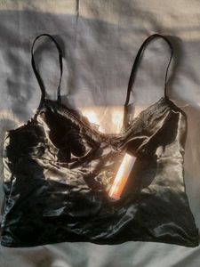 Silky Black Cami Top