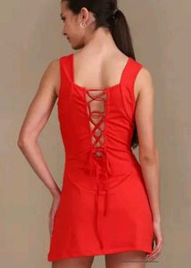 Chic Red Mini Dress SHEIN