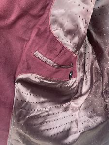 Burgundy Mandarin Collar Jacket