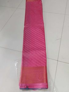 Pink Emboss Soft Silk Saree...